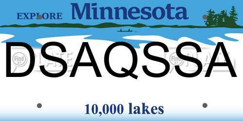 DSAQSSA Minnesota License Plate