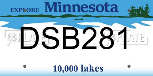 DSB281 Minnesota License Plate