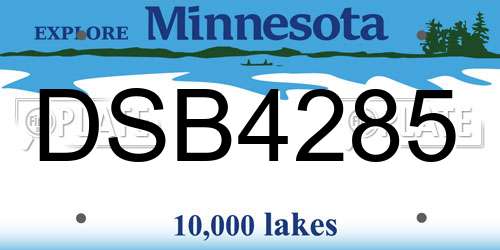 DSB4285 Minnesota License Plate