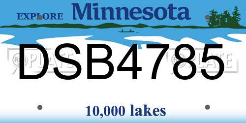 DSB4785 Minnesota License Plate