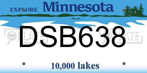 DSB638 Minnesota License Plate