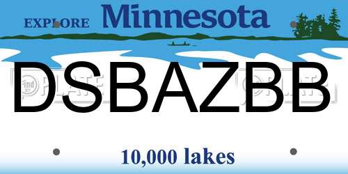 DSBAZBB Minnesota License Plate