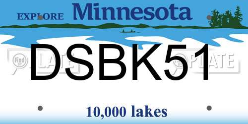 DSBK51 Minnesota License Plate