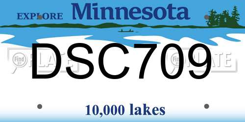 DSC709 Minnesota License Plate