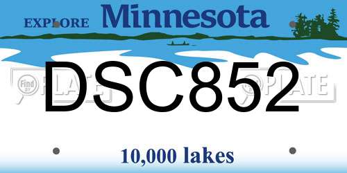 DSC852 Minnesota License Plate