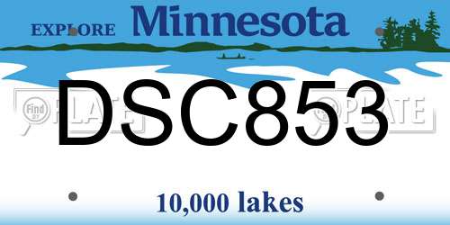 DSC853 Minnesota License Plate