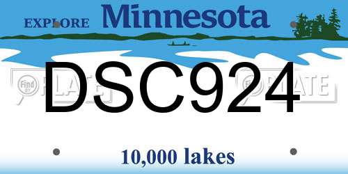 DSC924 Minnesota License Plate