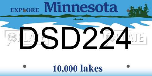 DSD224 Minnesota License Plate