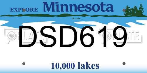 DSD619 Minnesota License Plate