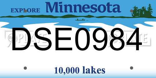 DSE0984 Minnesota License Plate
