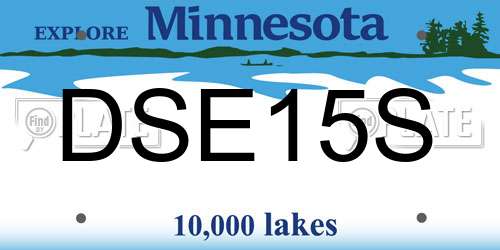 DSE15S Minnesota License Plate