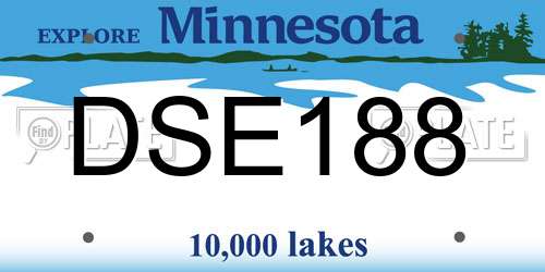 DSE188 Minnesota License Plate