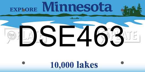 DSE463 Minnesota License Plate