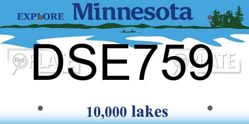 DSE759 Minnesota License Plate