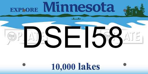 DSEI58 Minnesota License Plate