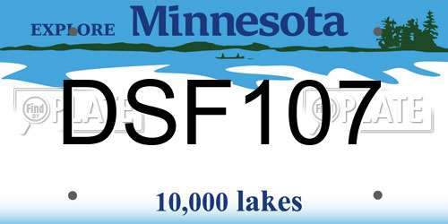 DSF107 Minnesota License Plate