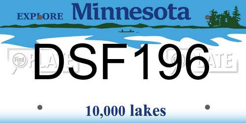 DSF196 Minnesota License Plate