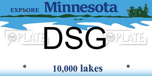DSG Minnesota License Plate