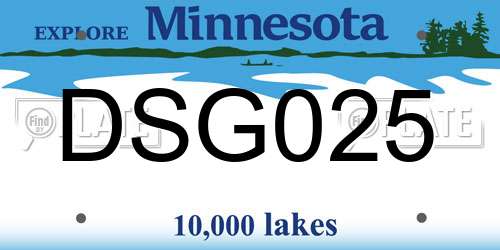 DSG025 Minnesota License Plate