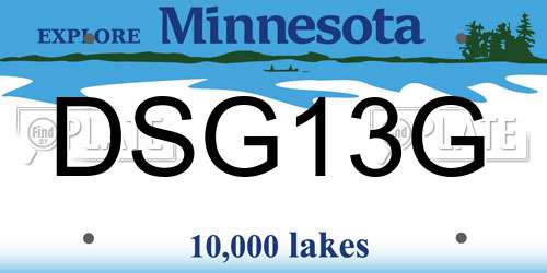 DSG13G Minnesota License Plate