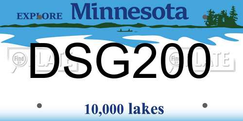 DSG200 Minnesota License Plate
