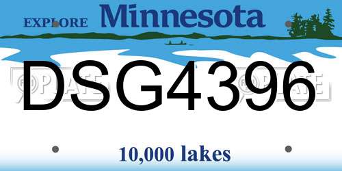 DSG4396 Minnesota License Plate