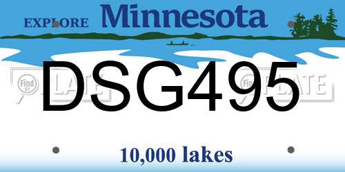DSG495 Minnesota License Plate