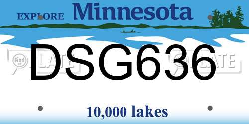 DSG636 Minnesota License Plate