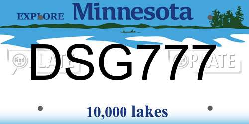 DSG777 Minnesota License Plate