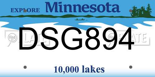 DSG894 Minnesota License Plate