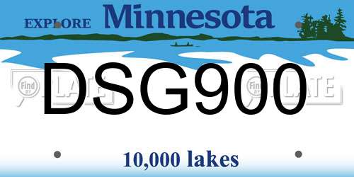DSG900 Minnesota License Plate