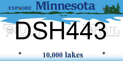 DSH443 Minnesota License Plate