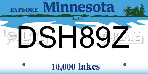 DSH89Z Minnesota License Plate