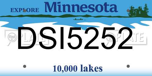 DSI5252 Minnesota License Plate