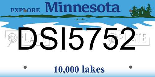 DSI5752 Minnesota License Plate