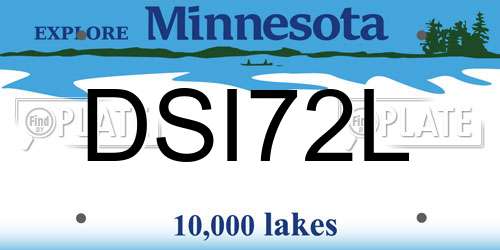 DSI72L Minnesota License Plate