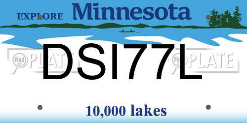 DSI77L Minnesota License Plate