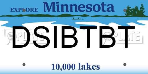 DSIBTBT Minnesota License Plate