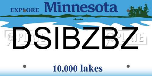 DSIBZBZ Minnesota License Plate
