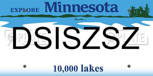 DSISZSZ Minnesota License Plate
