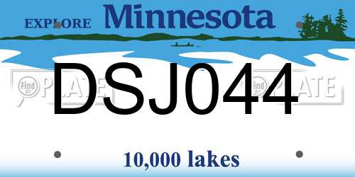 DSJ044 Minnesota License Plate