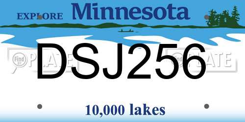 DSJ256 Minnesota License Plate