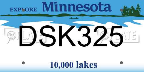 DSK325 Minnesota License Plate