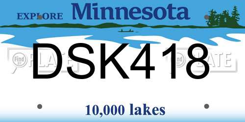 DSK418 Minnesota License Plate