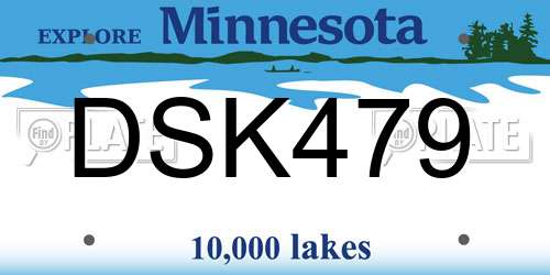 DSK479 Minnesota License Plate
