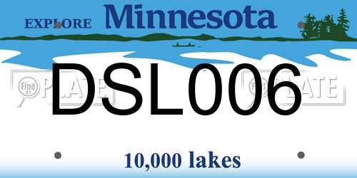 DSL006 Minnesota License Plate