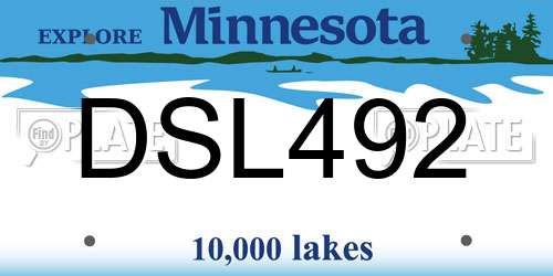 DSL492 Minnesota License Plate