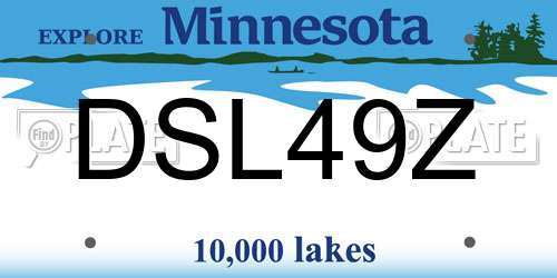 DSL49Z Minnesota License Plate