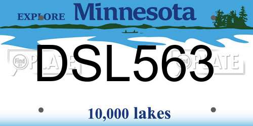 DSL563 Minnesota License Plate