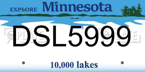 DSL5999 Minnesota License Plate